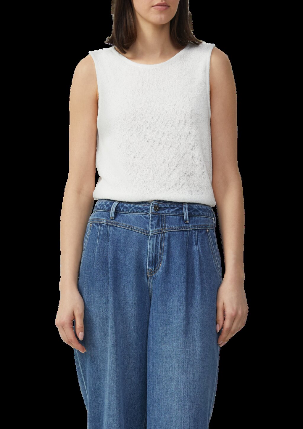 Semitransparentes Stricktop mit Rundhalsausschnitt