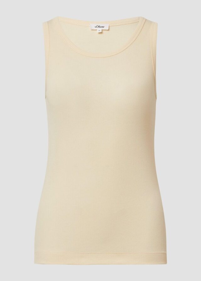 Slim-Fit-Top mit Rippstruktur