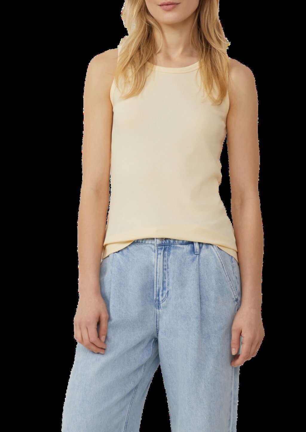 Slim-Fit-Top mit Rippstruktur