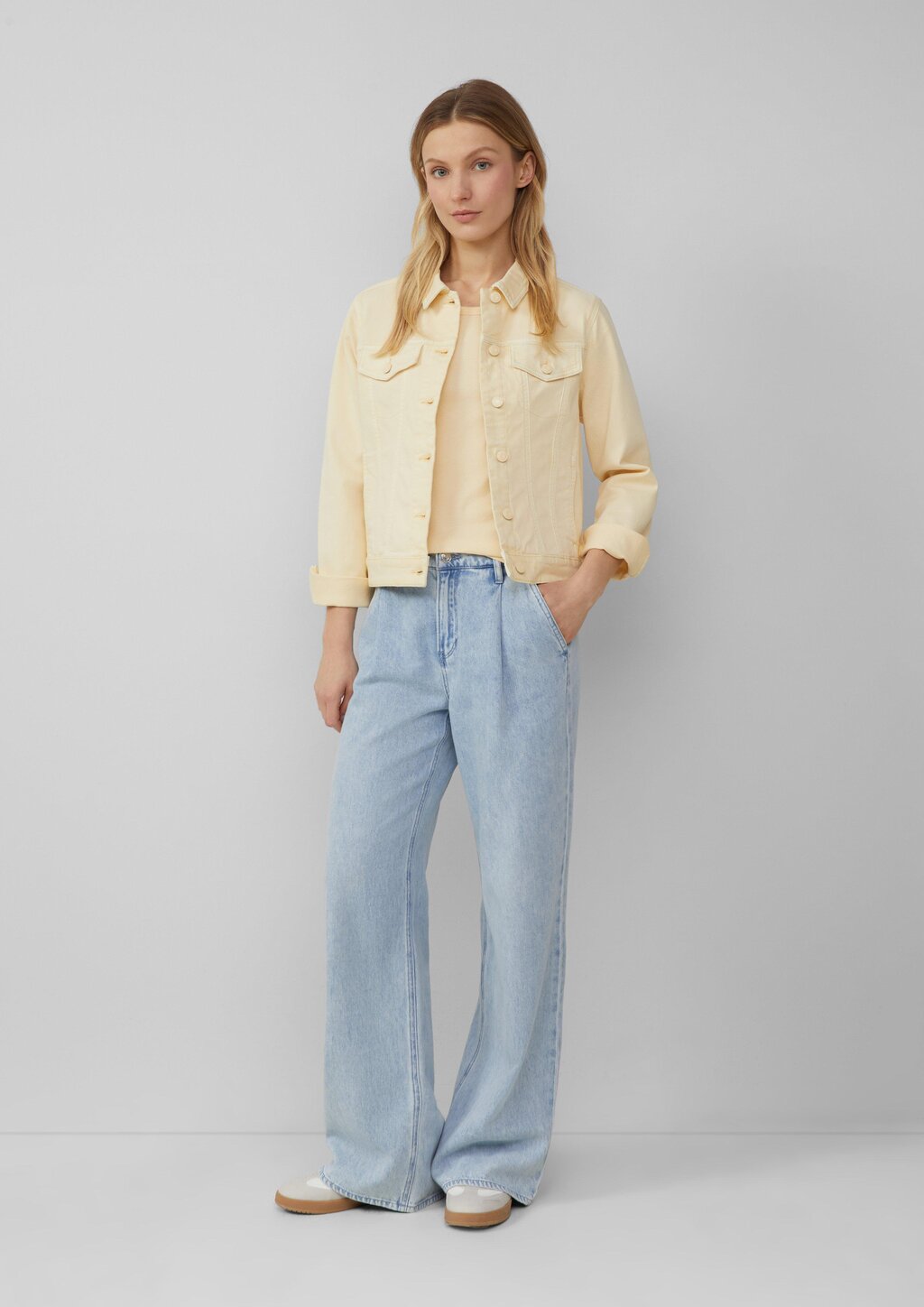 Slim-Fit-Top mit Rippstruktur