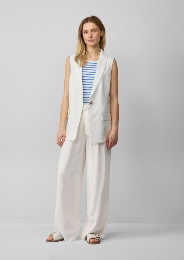 Long-Weste aus Viskosemix mit Stoffgürtel