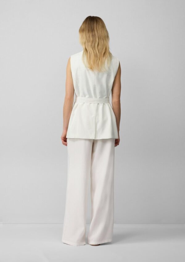 Long-Weste aus Viskosemix mit Stoffgürtel