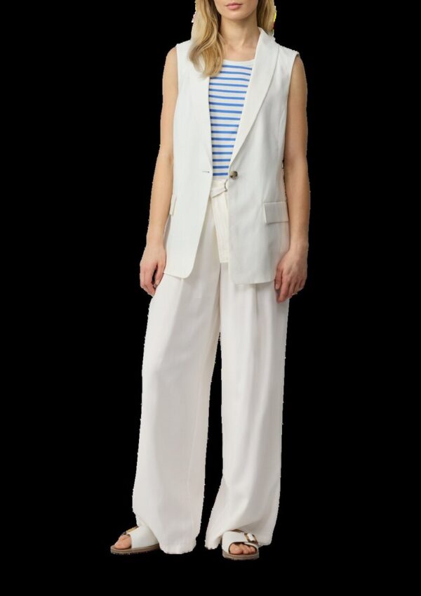 Long-Weste aus Viskosemix mit Stoffgürtel