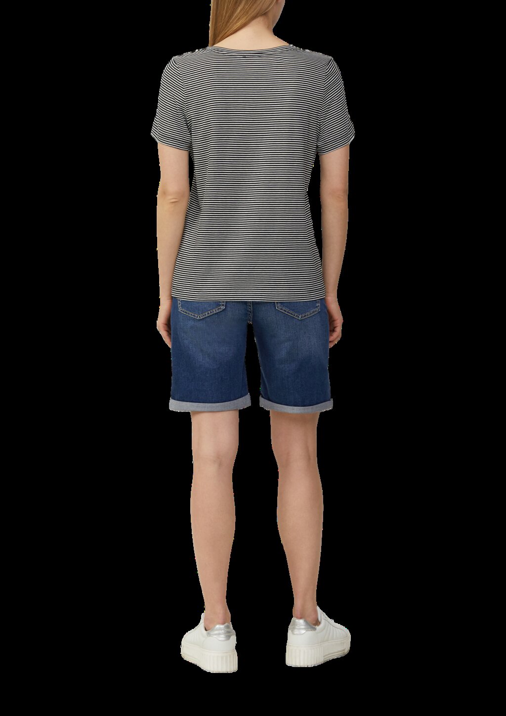 T-Shirt mit V-Ausschnitt und Print-Detail