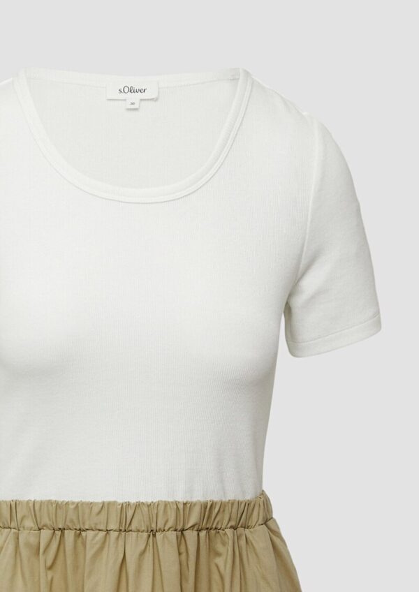 Midikleid im Fabricmix mit Eingrifftaschen