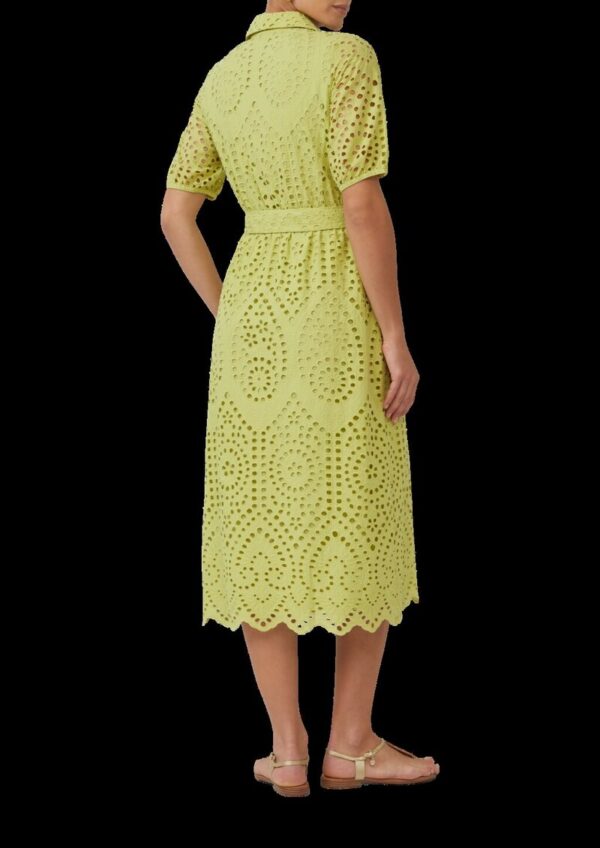 Hemdblusenkleid in Midilänge aus Lochstickerei