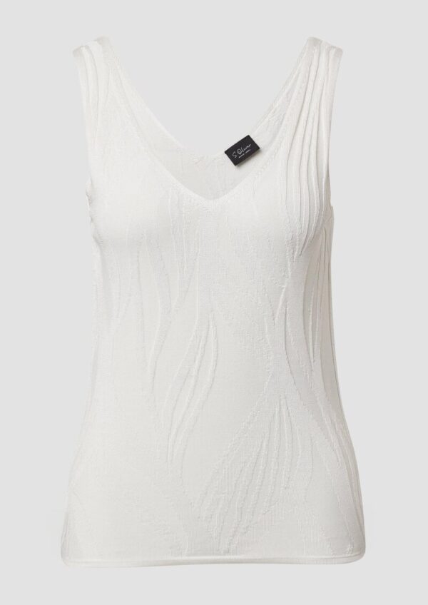 Slim-Fit-Top aus Feinstrick mit V-Ausschnitt