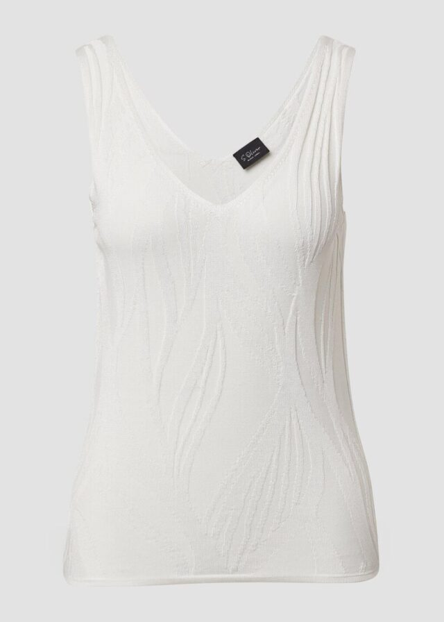 Slim-Fit-Top aus Feinstrick mit V-Ausschnitt