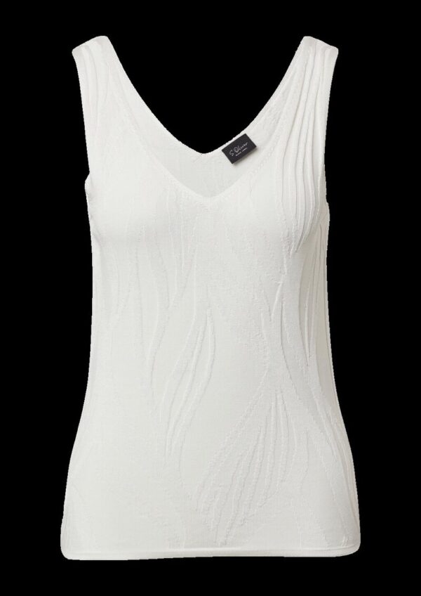 Slim-Fit-Top aus Feinstrick mit V-Ausschnitt