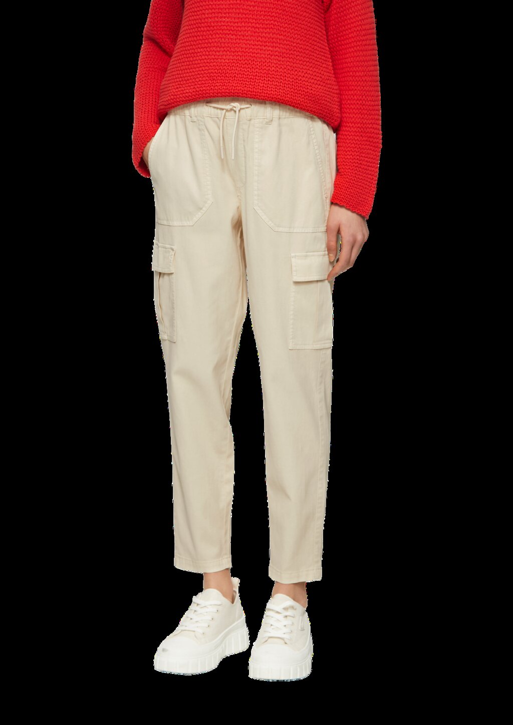 Strukturierte Jogpants mit Cargo-Taschen aus Viskosemix