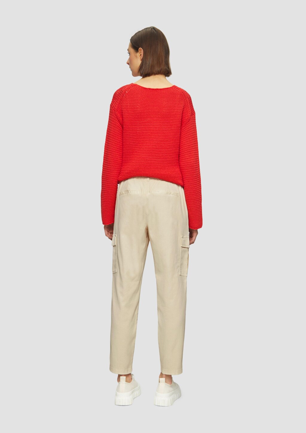 Strukturierte Jogpants mit Cargo-Taschen aus Viskosemix