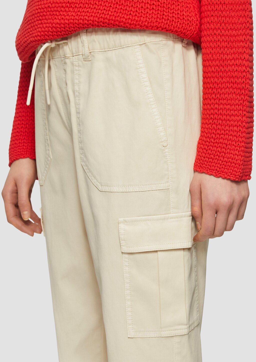 Strukturierte Jogpants mit Cargo-Taschen aus Viskosemix