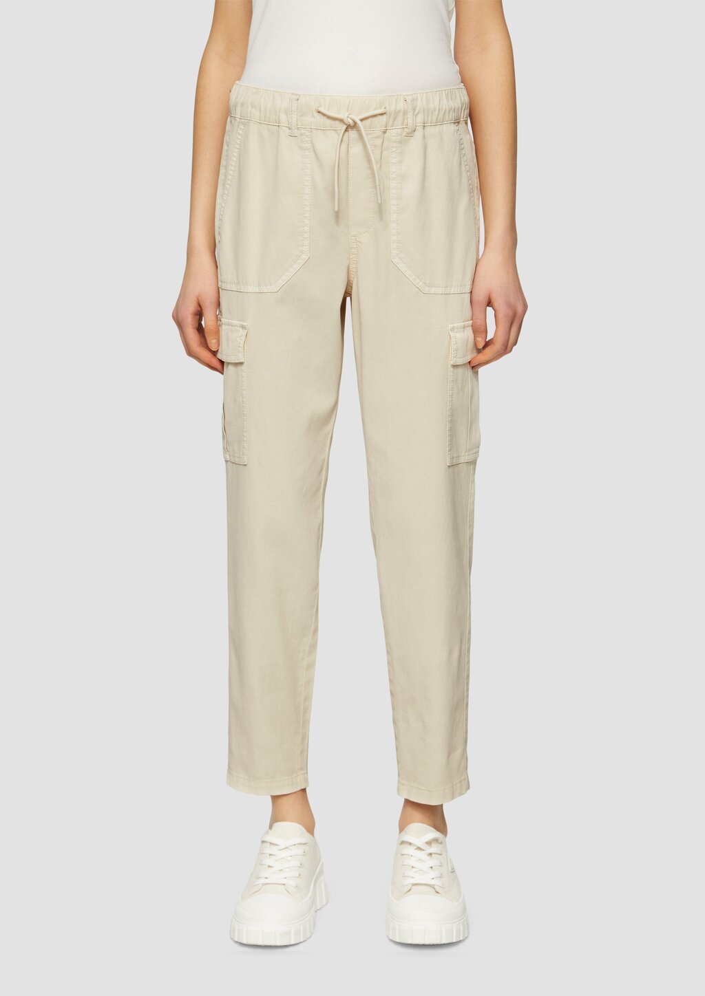 Strukturierte Jogpants mit Cargo-Taschen aus Viskosemix