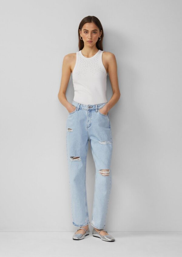 Ankle-Jeans Tizie / Slim Fit / High Rise / Tapered Leg / Destroyed Details