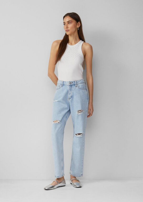 Ankle-Jeans Tizie / Slim Fit / High Rise / Tapered Leg / Destroyed Details