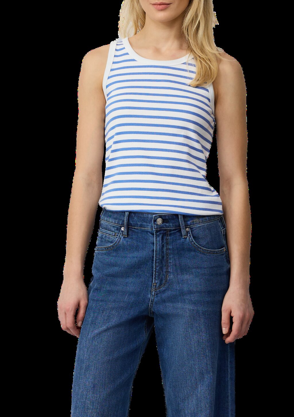 Elastisches Top mit Rippstruktur