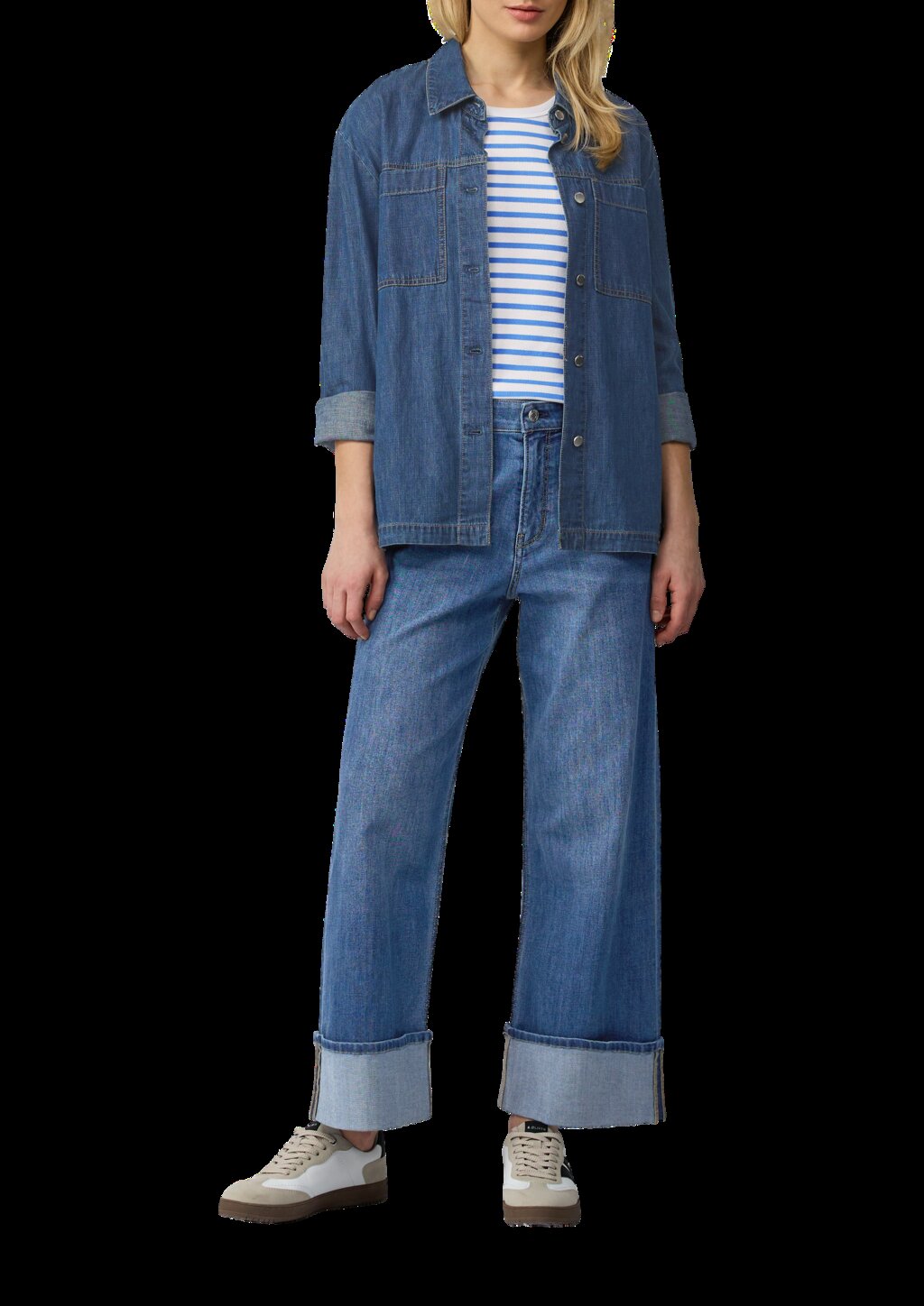 Elastisches Top mit Rippstruktur