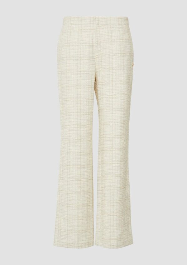 Bouclé-Hose mit Wide Leg und Elastikbund