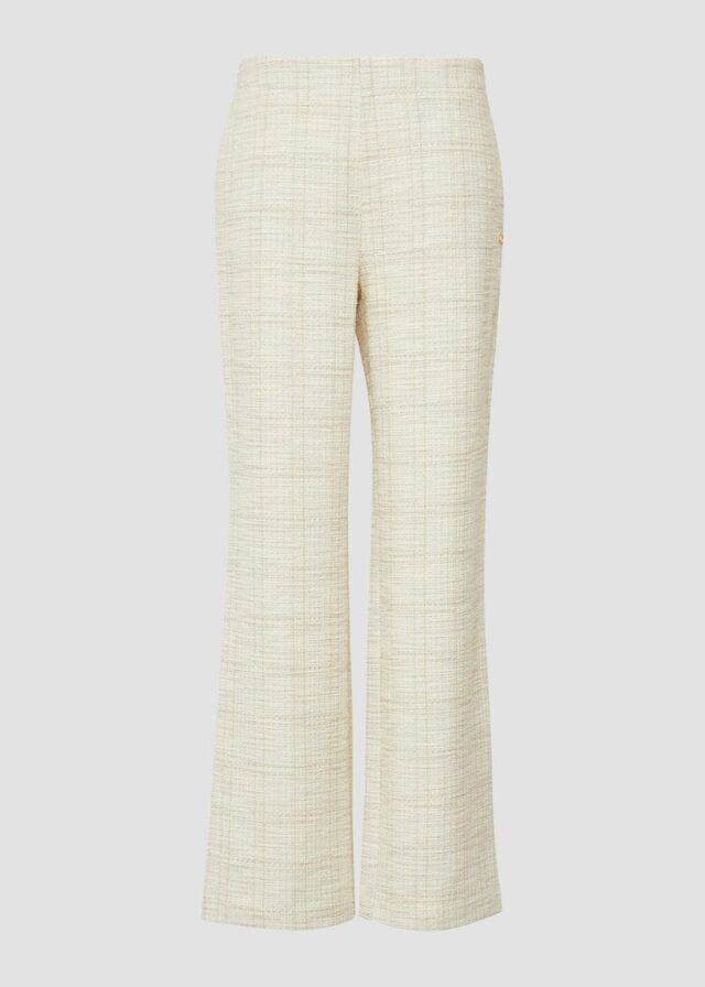 Bouclé-Hose mit Wide Leg und Elastikbund