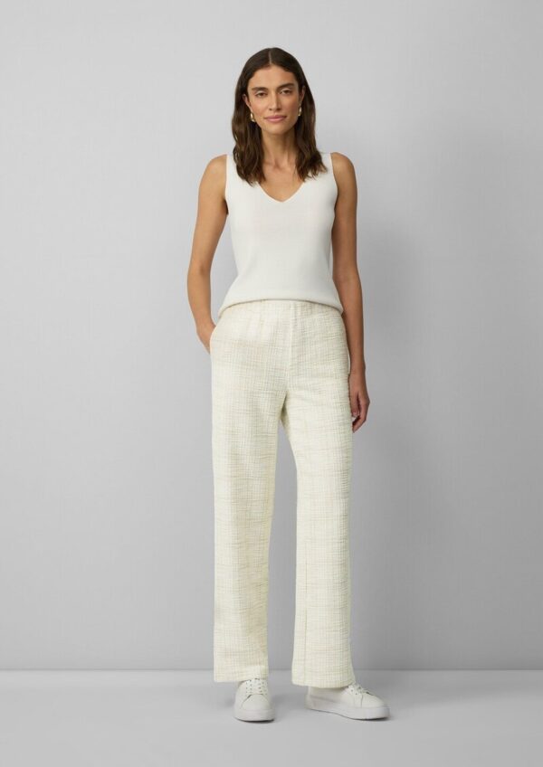 Bouclé-Hose mit Wide Leg und Elastikbund