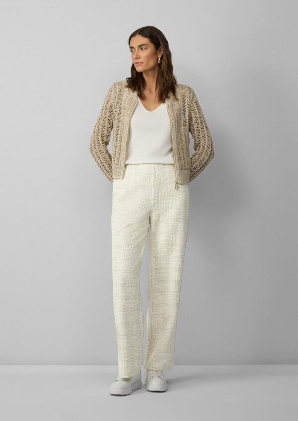 Bouclé-Hose mit Wide Leg und Elastikbund