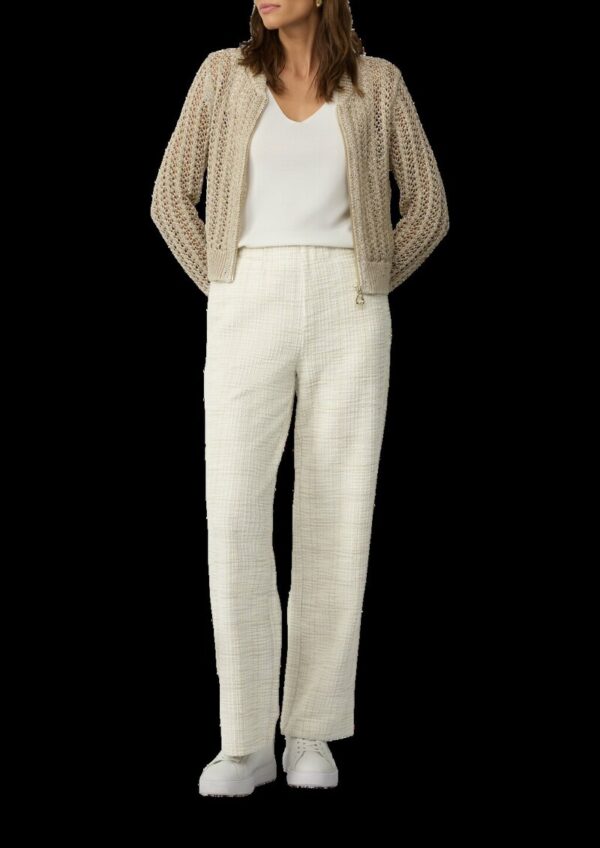 Bouclé-Hose mit Wide Leg und Elastikbund