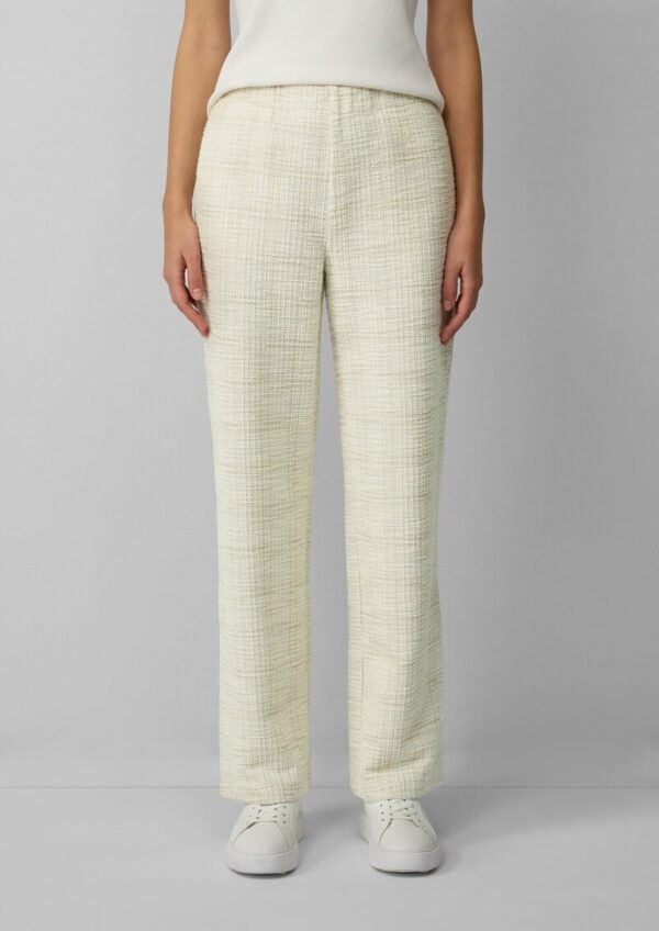 Bouclé-Hose mit Wide Leg und Elastikbund