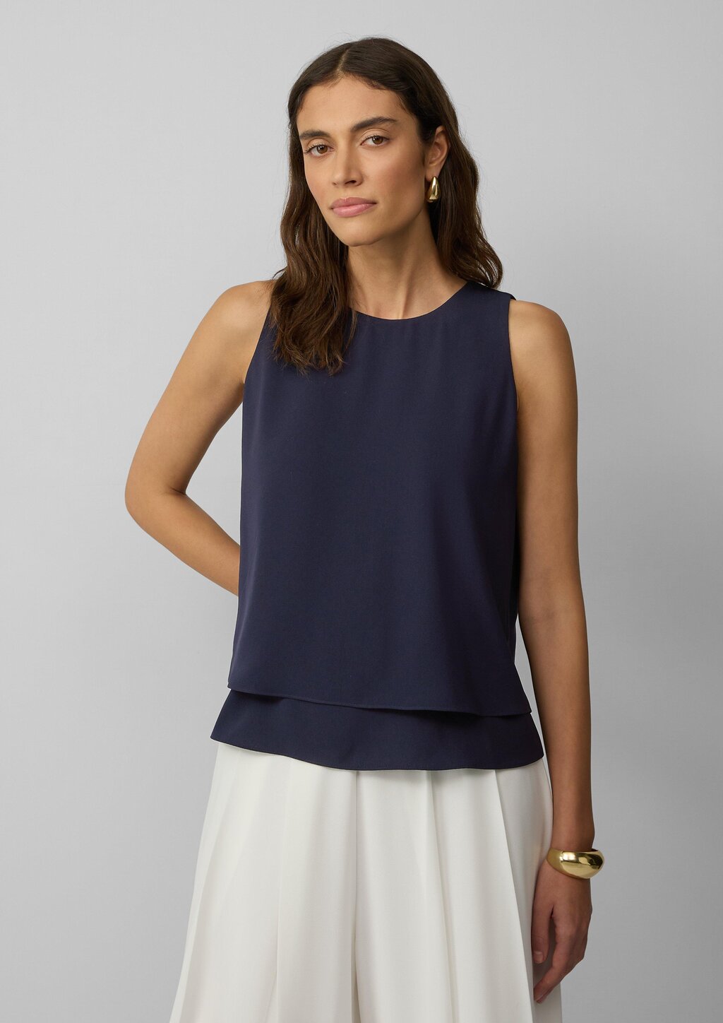 Doppellagiges Top aus Crêpe