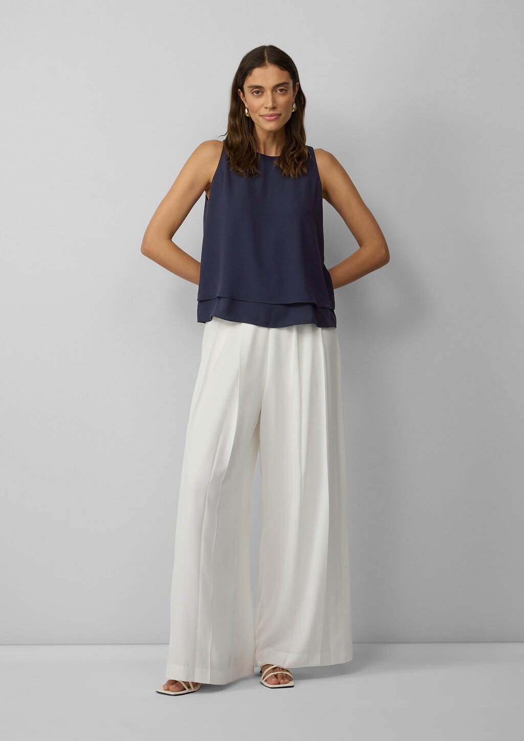 Doppellagiges Top aus Crêpe