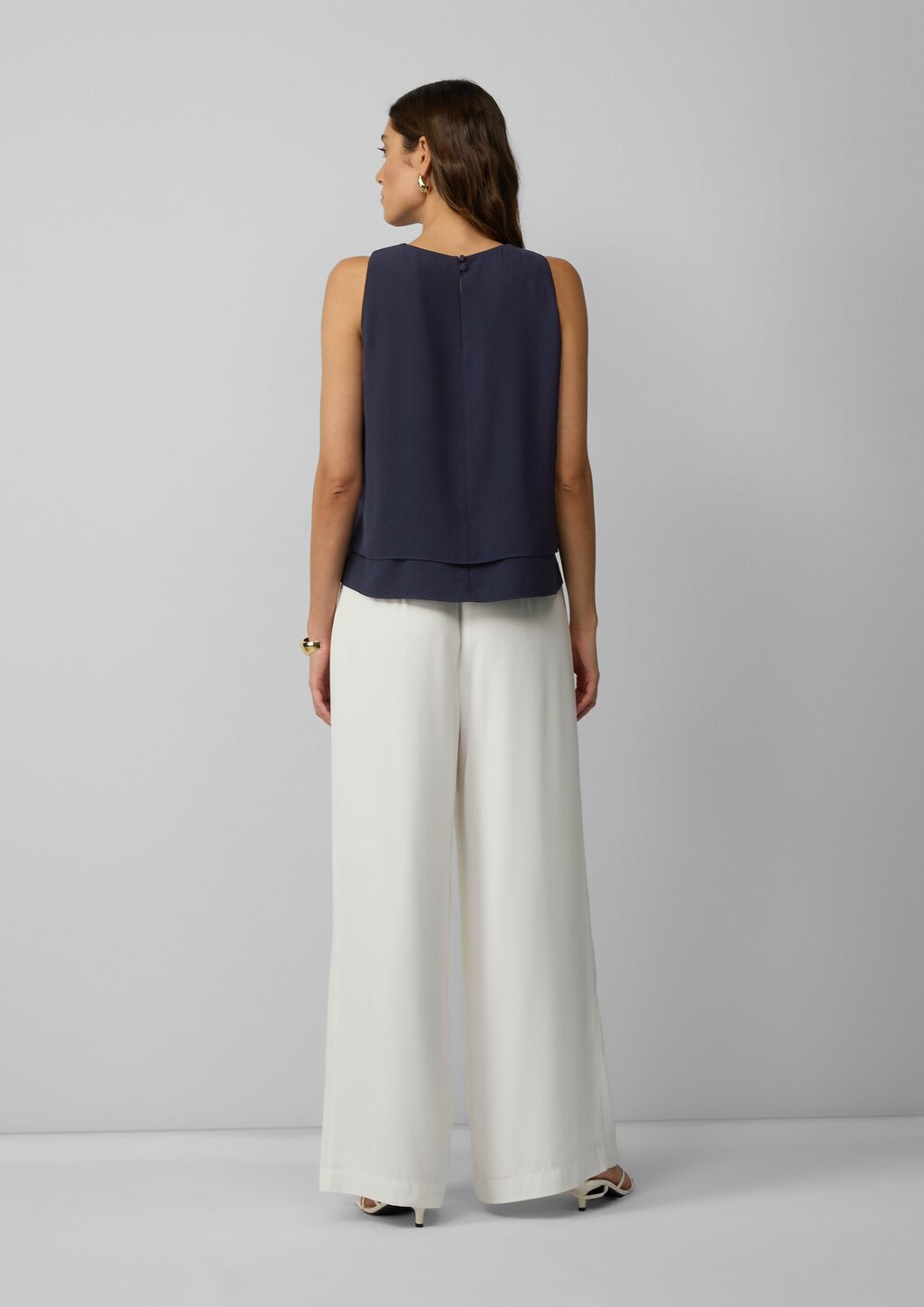 Doppellagiges Top aus Crêpe