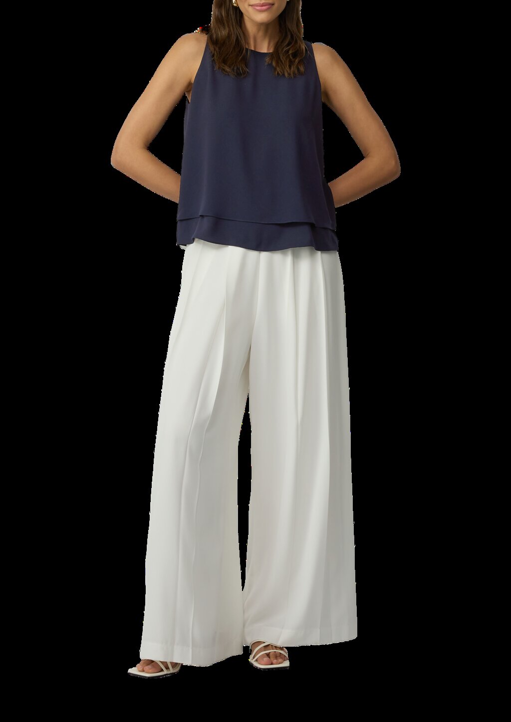 Doppellagiges Top aus Crêpe