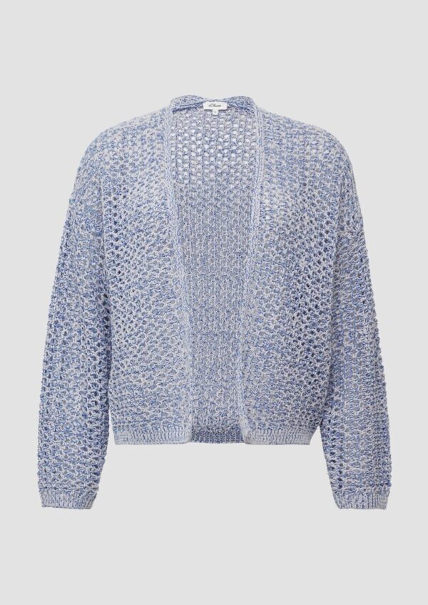 Ajour-Strickcardigan aus Baumwollmix