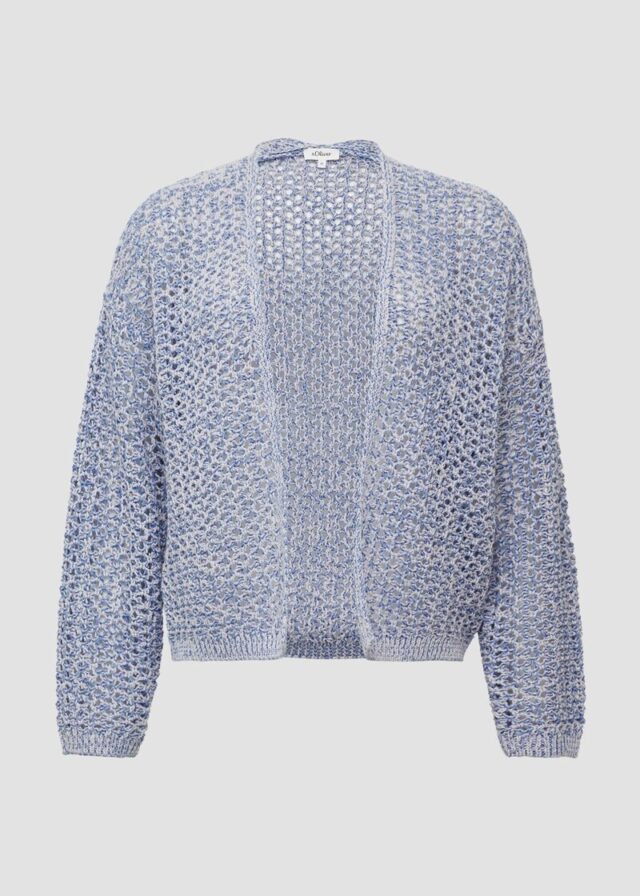 Ajour-Strickcardigan aus Baumwollmix
