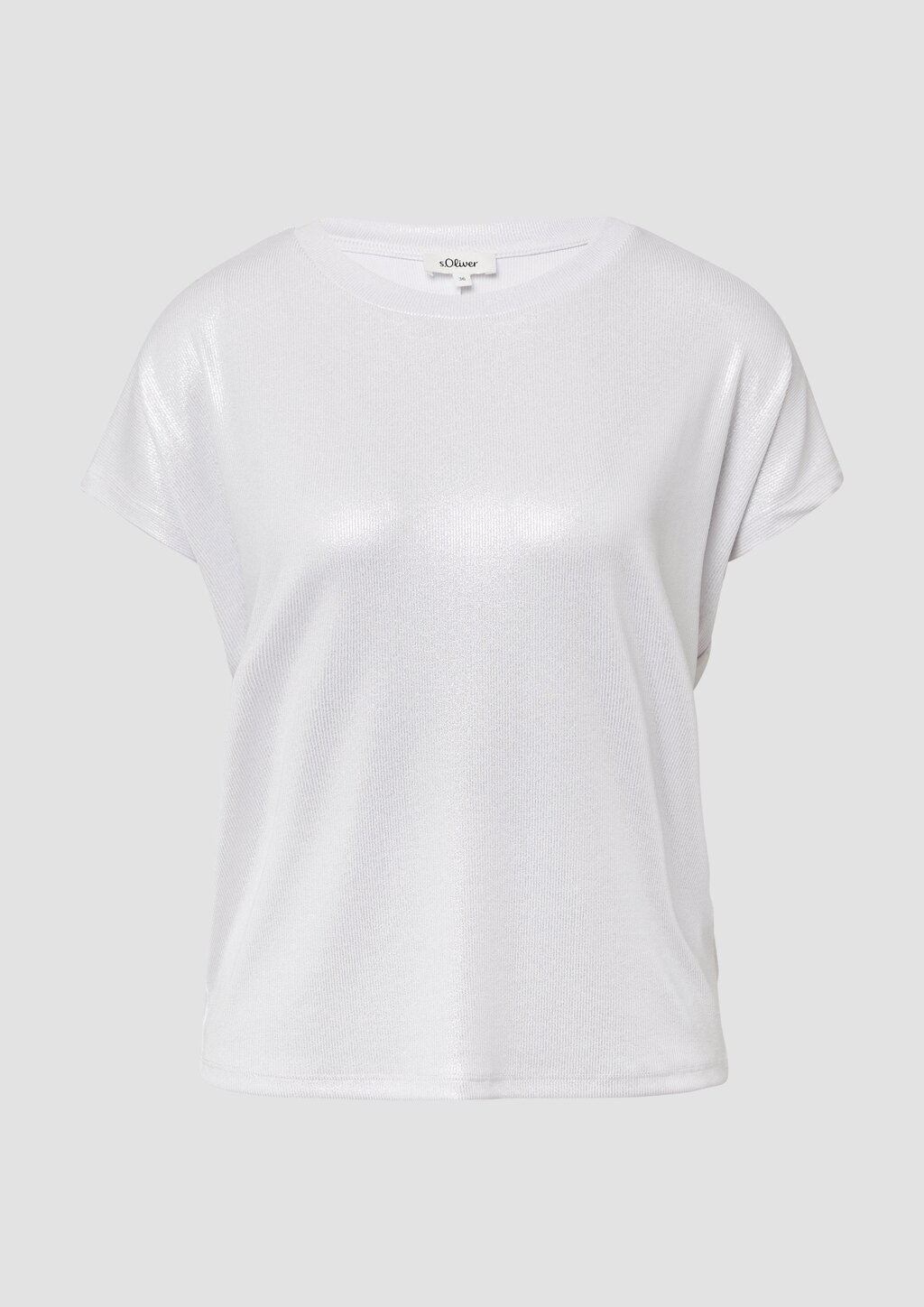Schimmerndes T-Shirt mit Ripp-Struktur