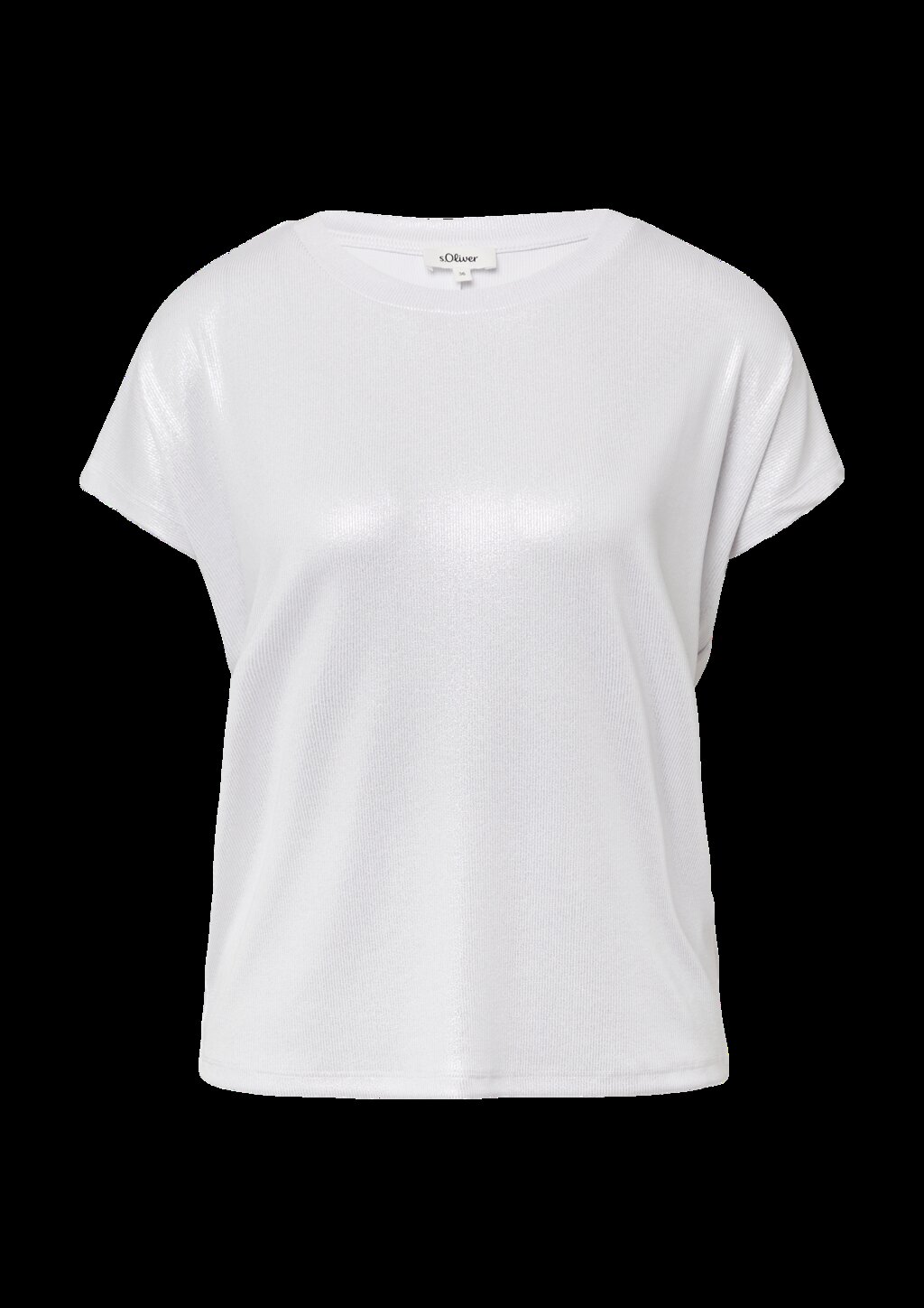 Schimmerndes T-Shirt mit Ripp-Struktur