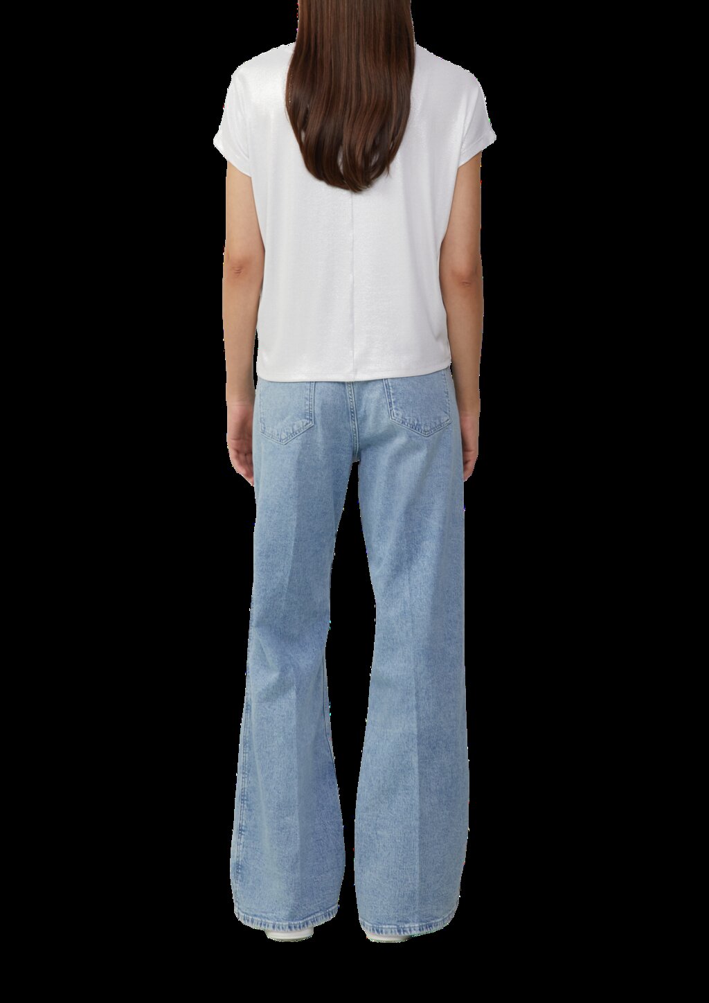 Schimmerndes T-Shirt mit Ripp-Struktur