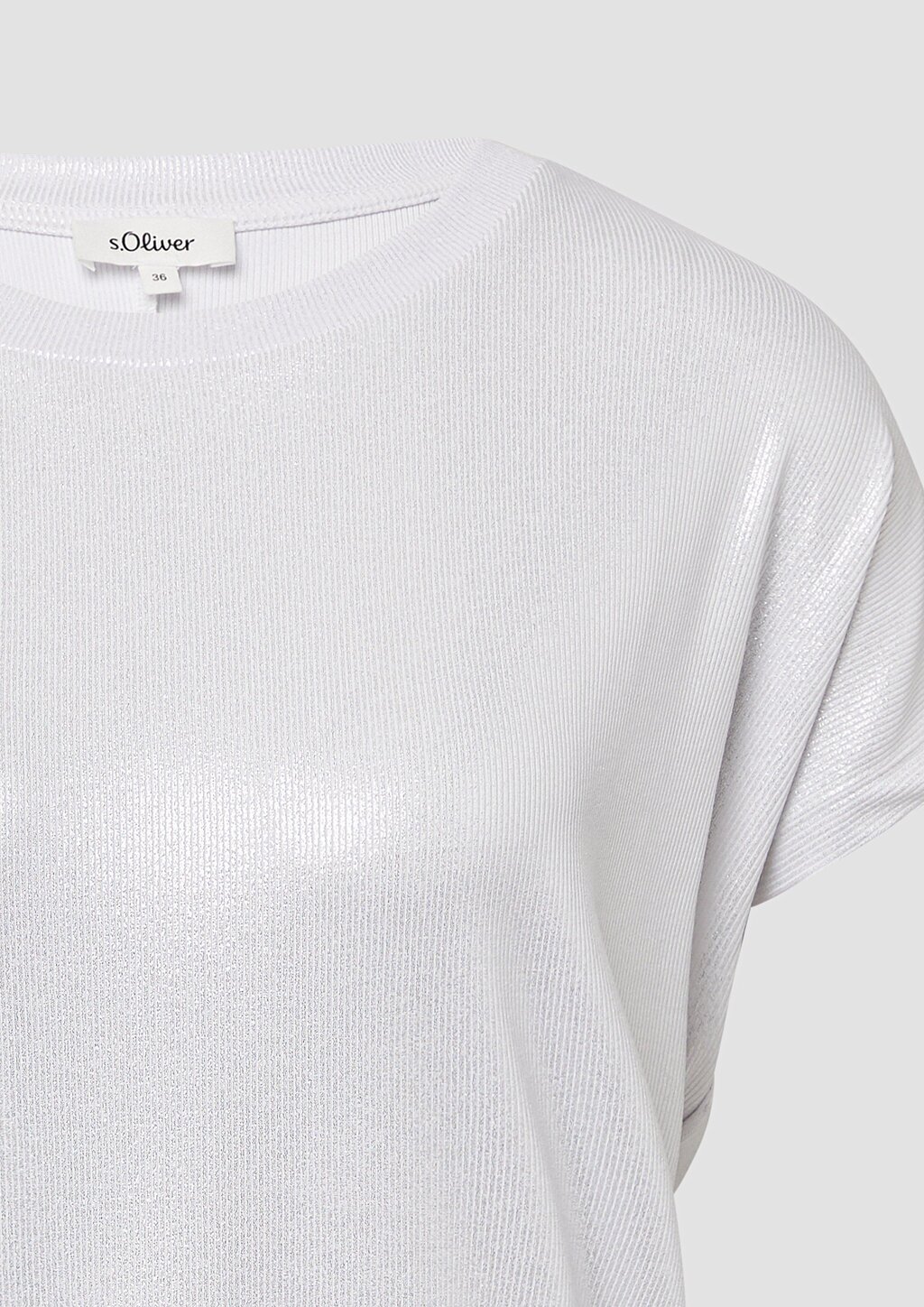 Schimmerndes T-Shirt mit Ripp-Struktur
