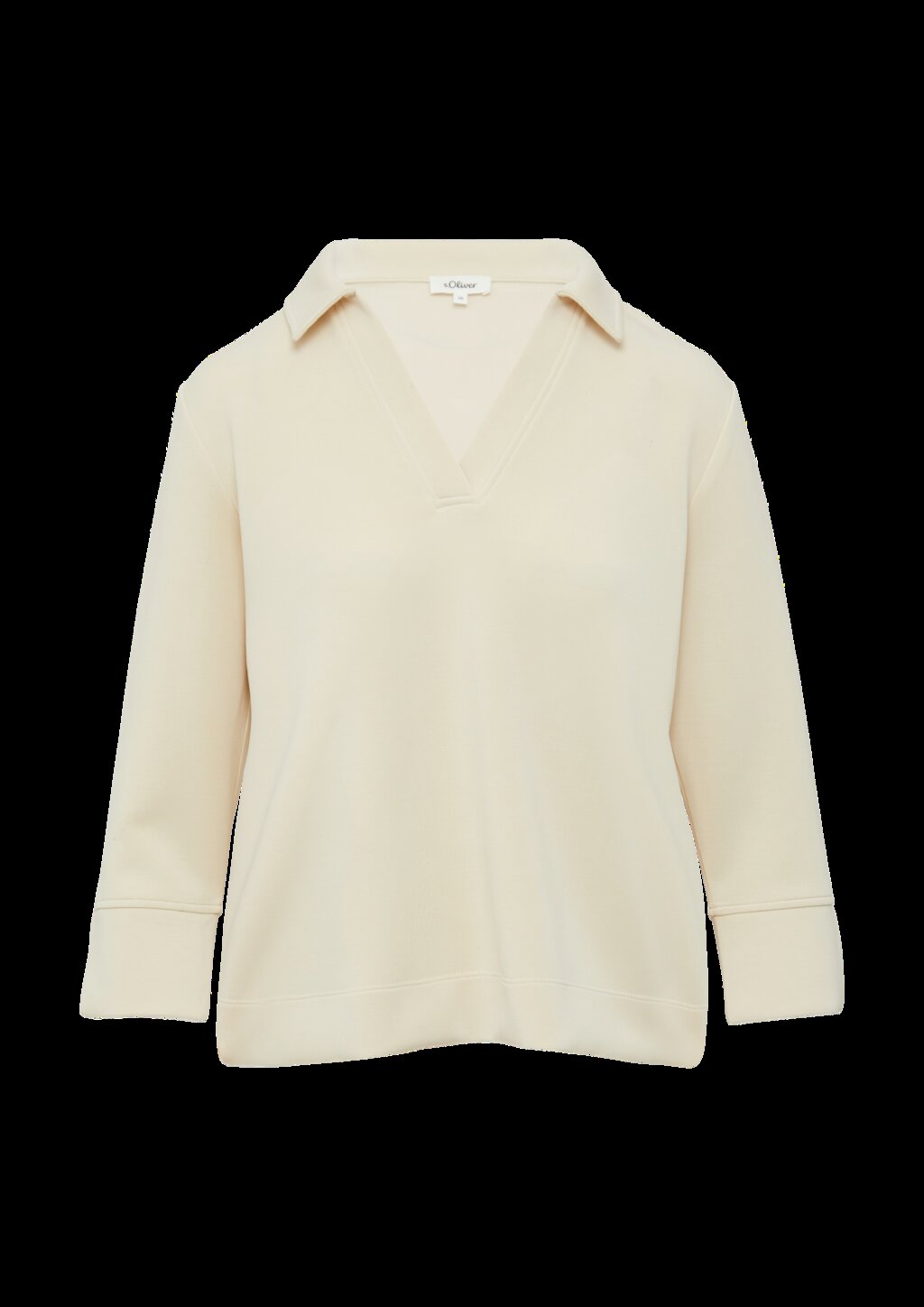 Sweatshirt aus Scuba mit Polokragen