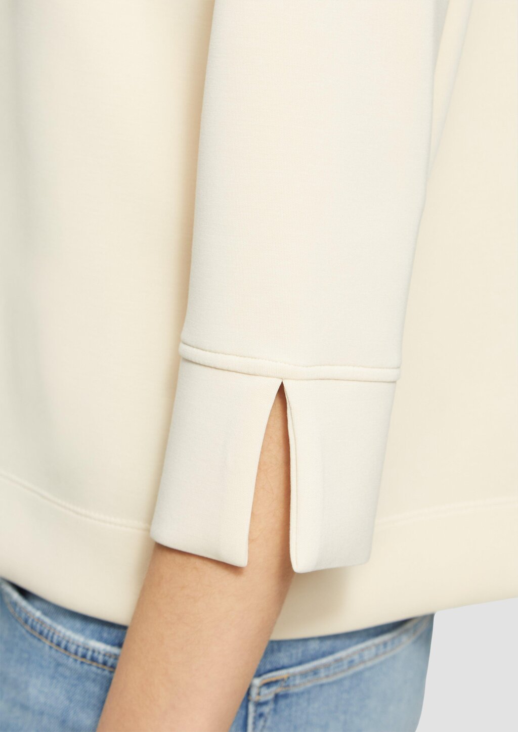 Sweatshirt aus Scuba mit Polokragen