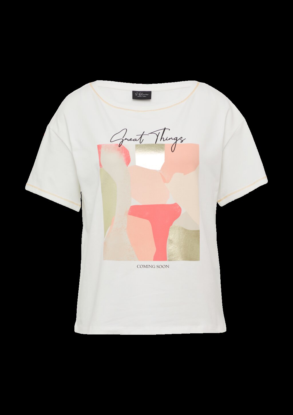 T-Shirt im Loose Fit mit Kontrastnähten und Frontprint