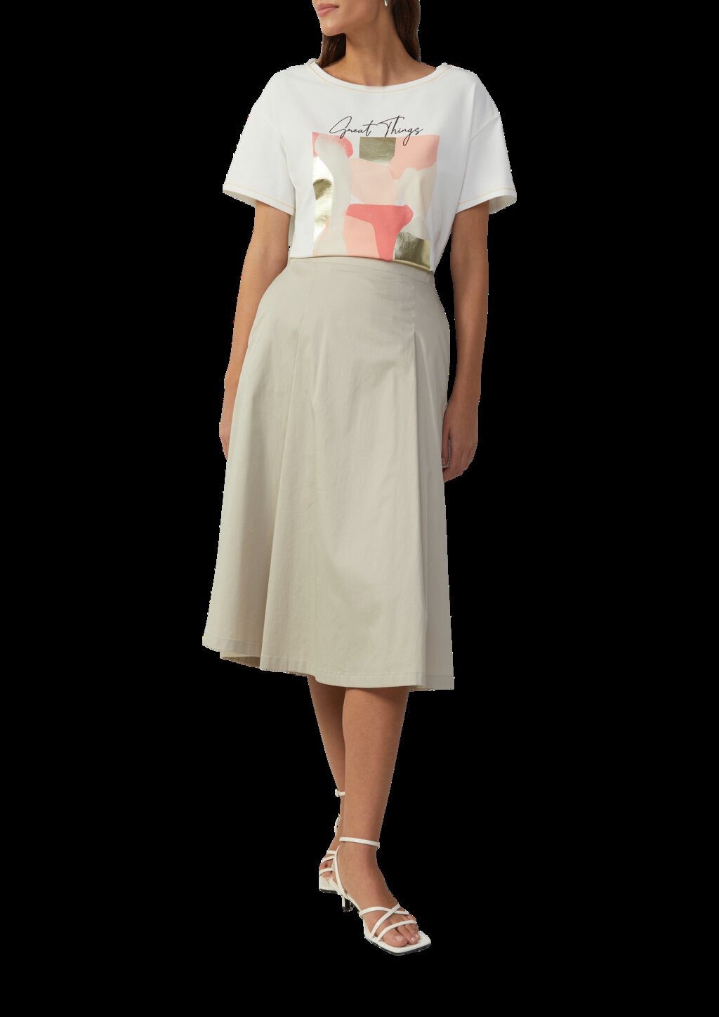 T-Shirt im Loose Fit mit Kontrastnähten und Frontprint