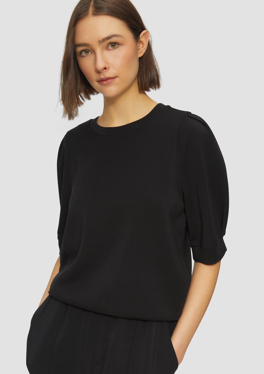 Scuba-Sweatshirt mit Faltendetails