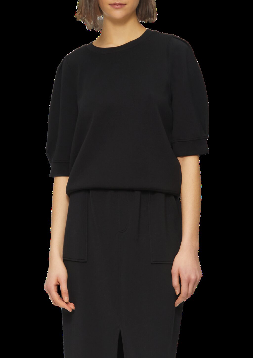 Scuba-Sweatshirt mit Faltendetails