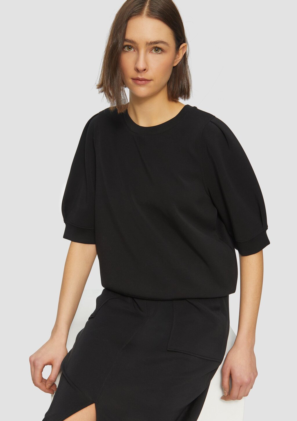 Scuba-Sweatshirt mit Faltendetails