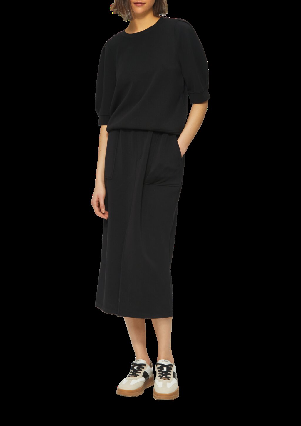 Scuba-Sweatshirt mit Faltendetails