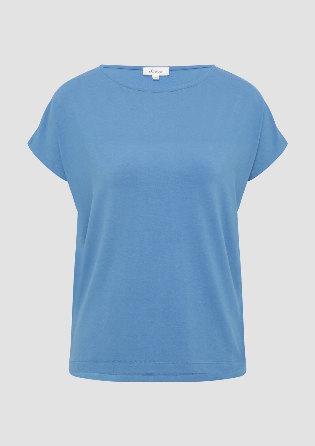 Fließendes Jersey-Shirt mit überschnittenen Schultern