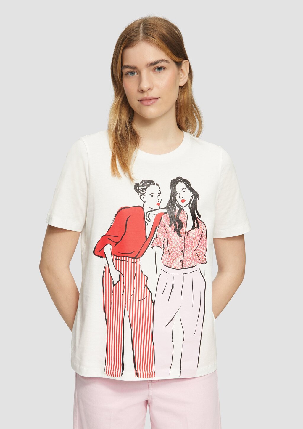 Baumwoll-T-Shirt im Relaxed Fit mit Frontprint