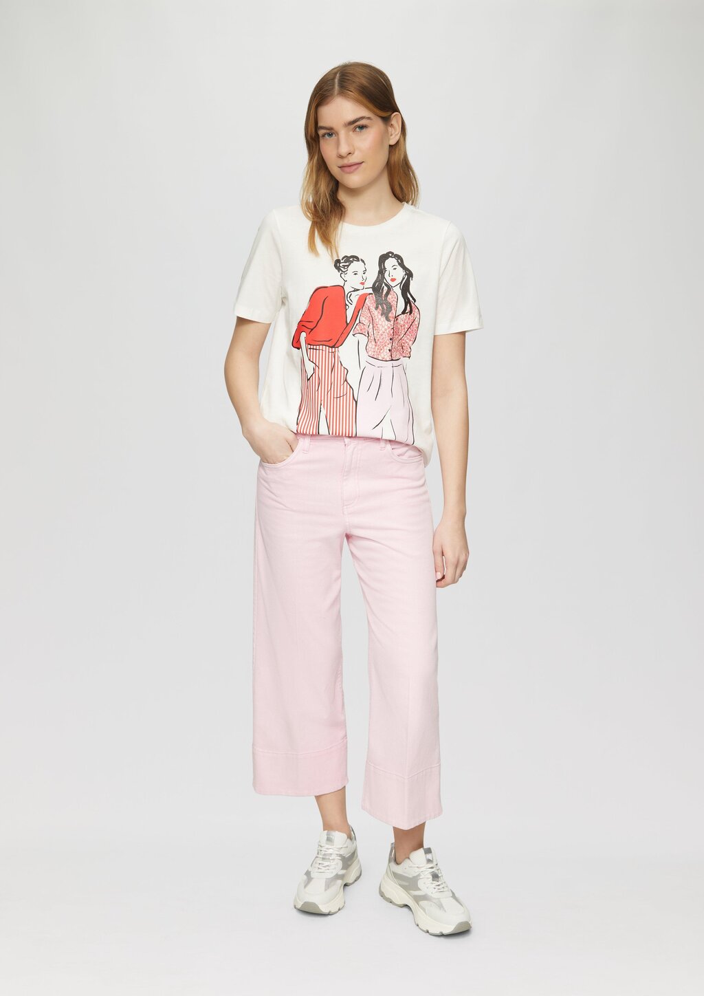 Baumwoll-T-Shirt im Relaxed Fit mit Frontprint