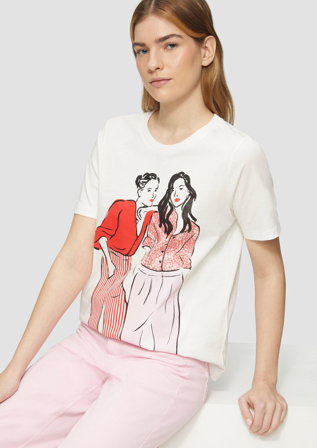 Baumwoll-T-Shirt im Relaxed Fit mit Frontprint