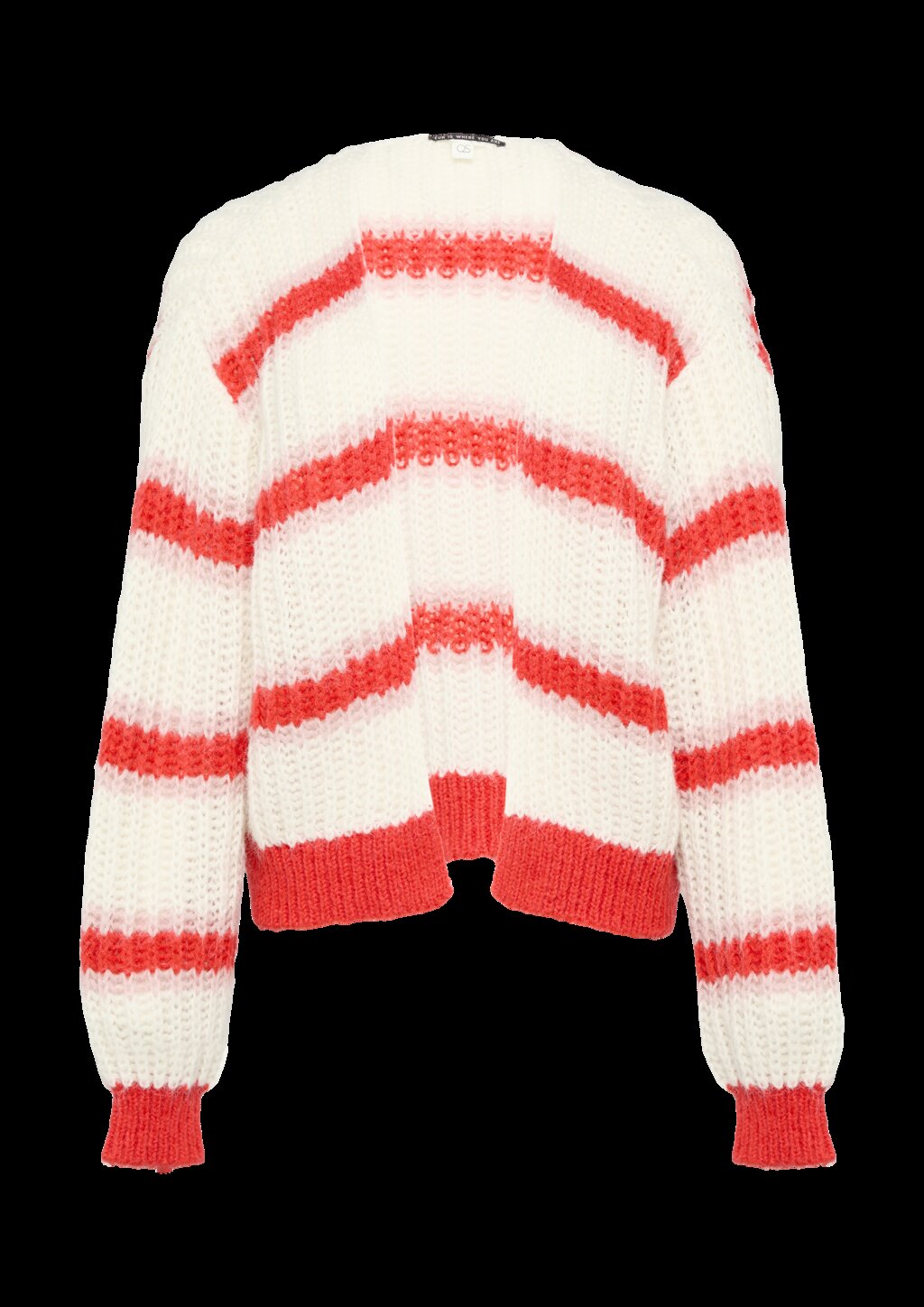 Offene Strickjacke mit Blockstreifen